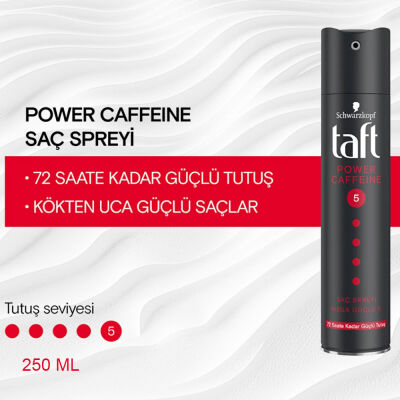 Taft Saç Spreyi 5 Power Caffeine 250 ML - 2