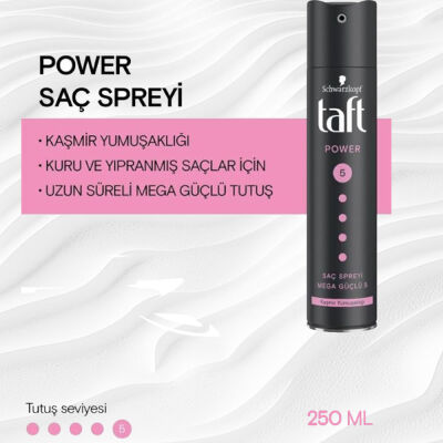 Taft Saç Spreyi 5 Power Kaşmir 250 ML - 2